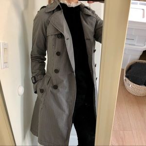 NWOT Banana Republic Gingham Trench Rain Coat PXS